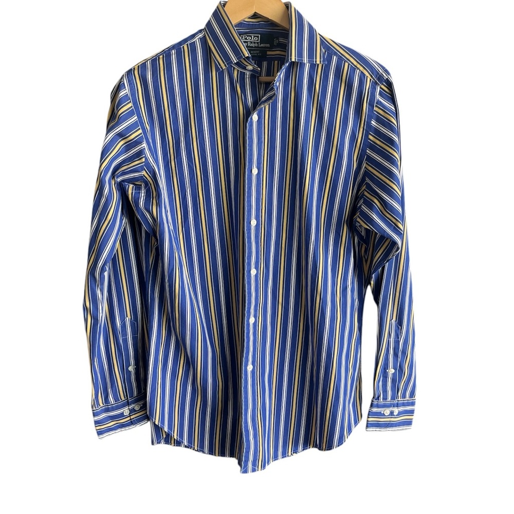 Polo Ralph Lauren Mens Button Down Shirt Striped Casual Medium